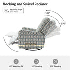 Fauteuil inclinable pivotant manuel Arlette Floral avec dossier capitonné, lot de 2