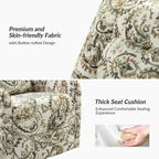 Fauteuil inclinable pivotant manuel Arlette Floral avec dossier capitonné, lot de 2