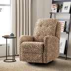 Fauteuil inclinable manuel pivotant Arlette à motif floral contemporain avec dossier capitonné