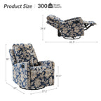 Fauteuil inclinable manuel pivotant Arlette à motif floral contemporain avec dossier capitonné