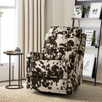 Fauteuil inclinable manuel pivotant Arlette à motif floral contemporain avec dossier capitonné