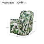 Fauteuil inclinable manuel pivotant Arlette à motif floral contemporain avec dossier capitonné