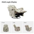 Fauteuil inclinable manuel pivotant Arlette à motif floral contemporain avec dossier capitonné