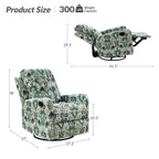 Fauteuil inclinable manuel pivotant Arlette à motif floral contemporain avec dossier capitonné