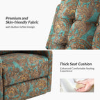 Fauteuil inclinable manuel pivotant Arlette à motif floral contemporain avec dossier capitonné