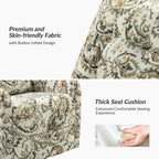 Fauteuil inclinable manuel pivotant Arlette à motif floral contemporain avec dossier capitonné