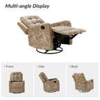 Fauteuil inclinable manuel pivotant Arlette à motif floral contemporain avec dossier capitonné