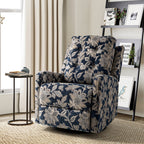 Fauteuil inclinable manuel pivotant Arlette à motif floral contemporain avec dossier capitonné