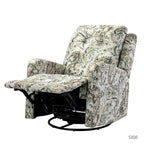 Fauteuil inclinable manuel pivotant Arlette à motif floral contemporain avec dossier capitonné