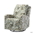 Fauteuil inclinable manuel pivotant Arlette à motif floral contemporain avec dossier capitonné