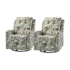 Fauteuil inclinable pivotant manuel Arlette Floral avec dossier capitonné, lot de 2