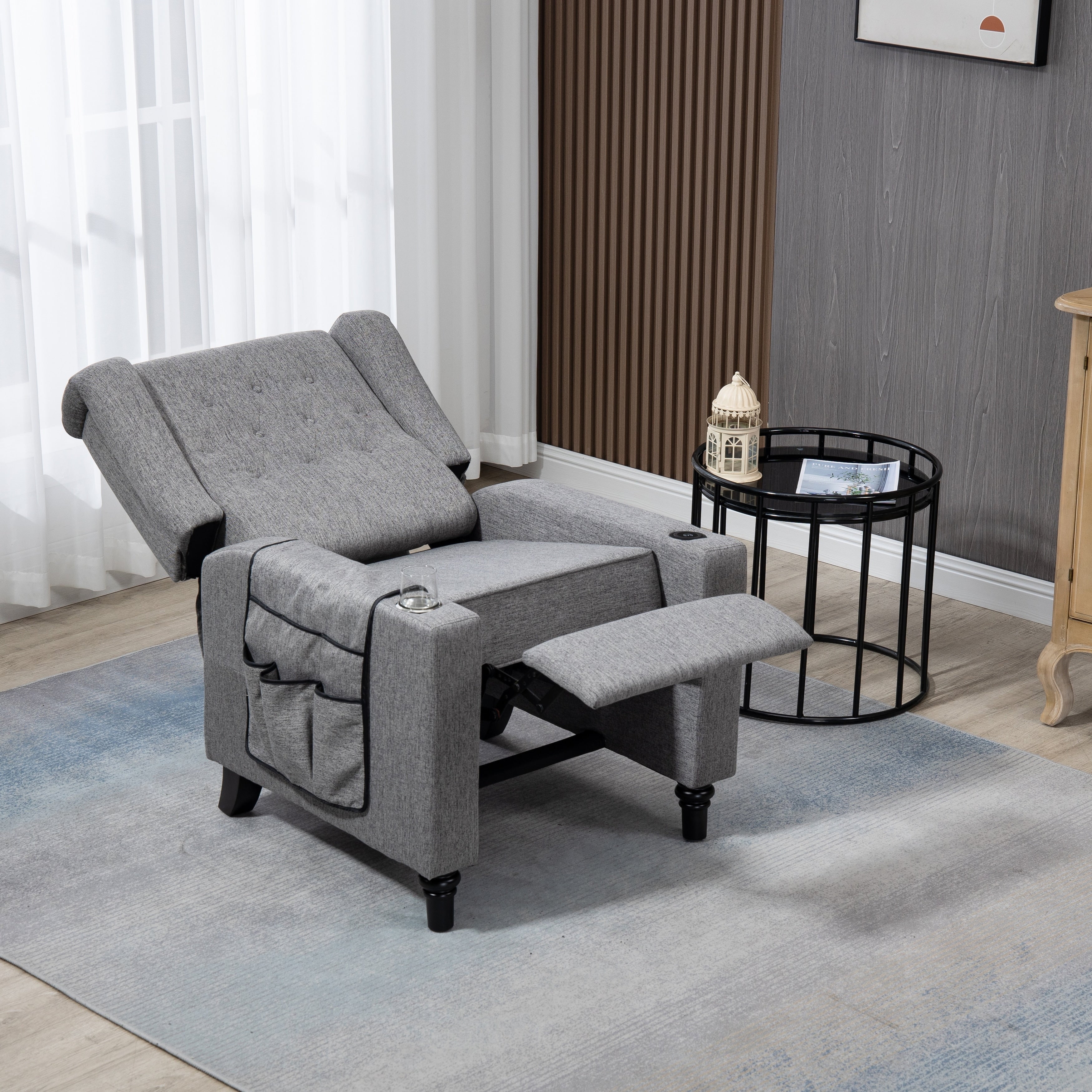 Fauteuil inclinable à bras poussants