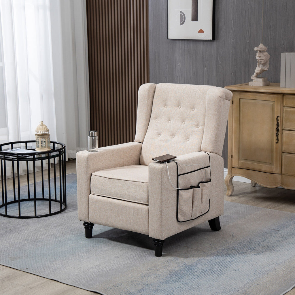 Fauteuil inclinable à bras poussants