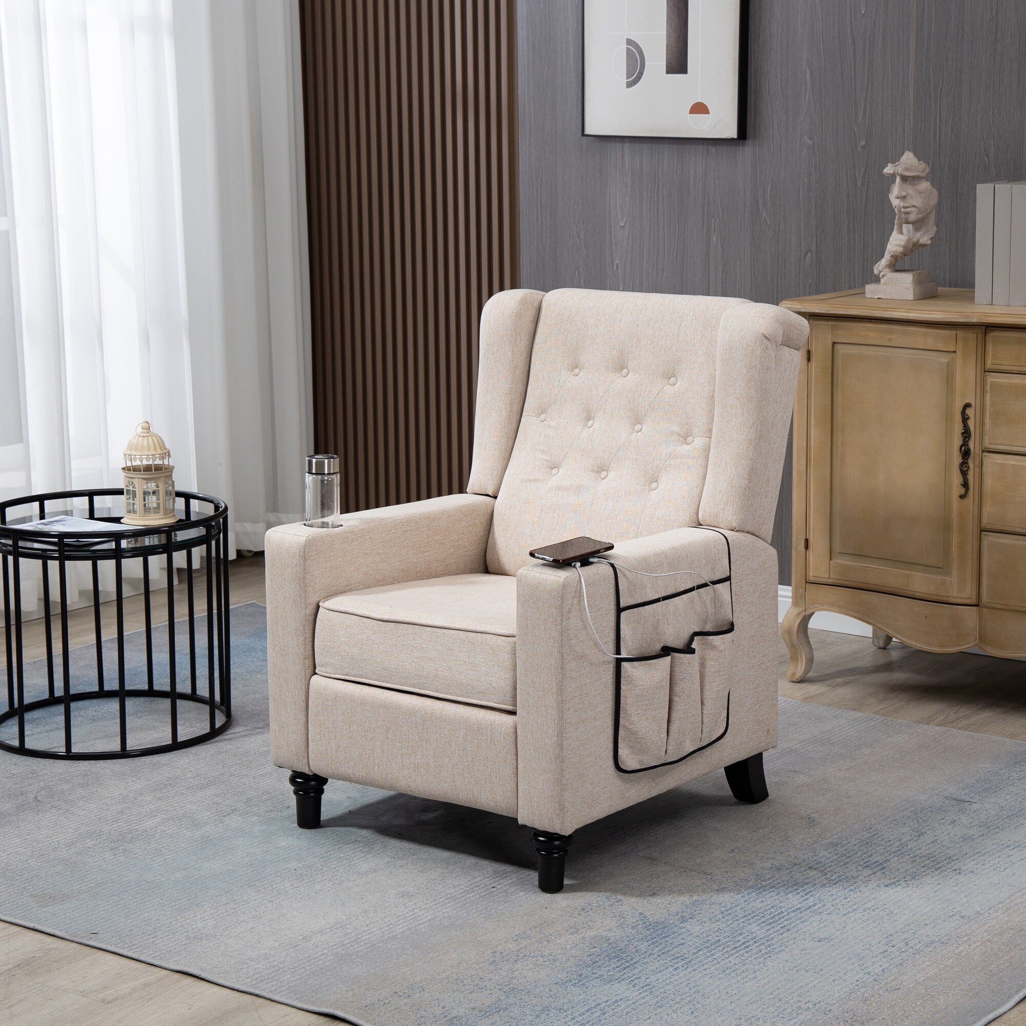 Fauteuil inclinable à bras poussants