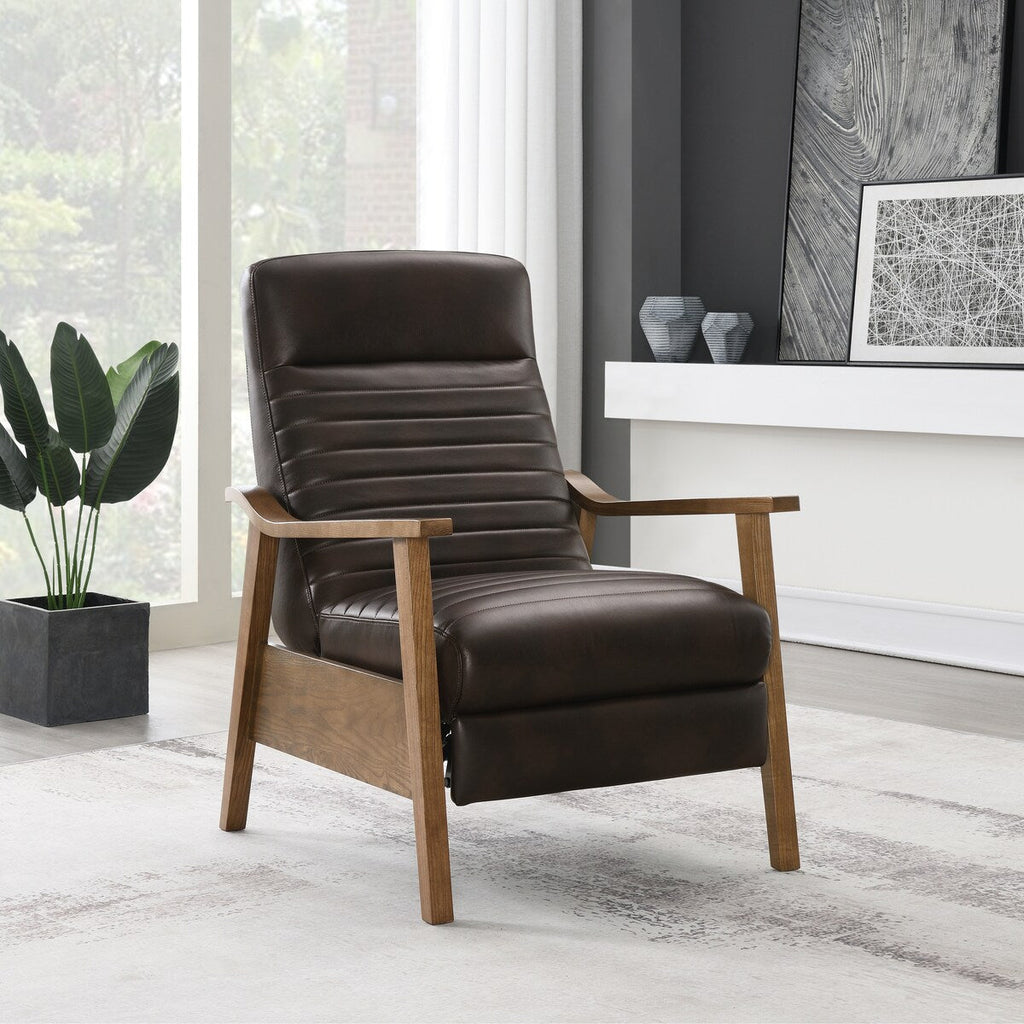 Fauteuil inclinable à accoudoirs en bois Armando par Greyson Living