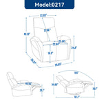 Fauteuil inclinable électrique sans accoudoirs avec chargement USB-C et dossier haut