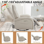 Fauteuil inclinable pivotant électrique sans accoudoirs avec port USB et dossier haut