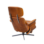 Fauteuil inclinable en cuir véritable Art Leon de style milieu du siècle moderne