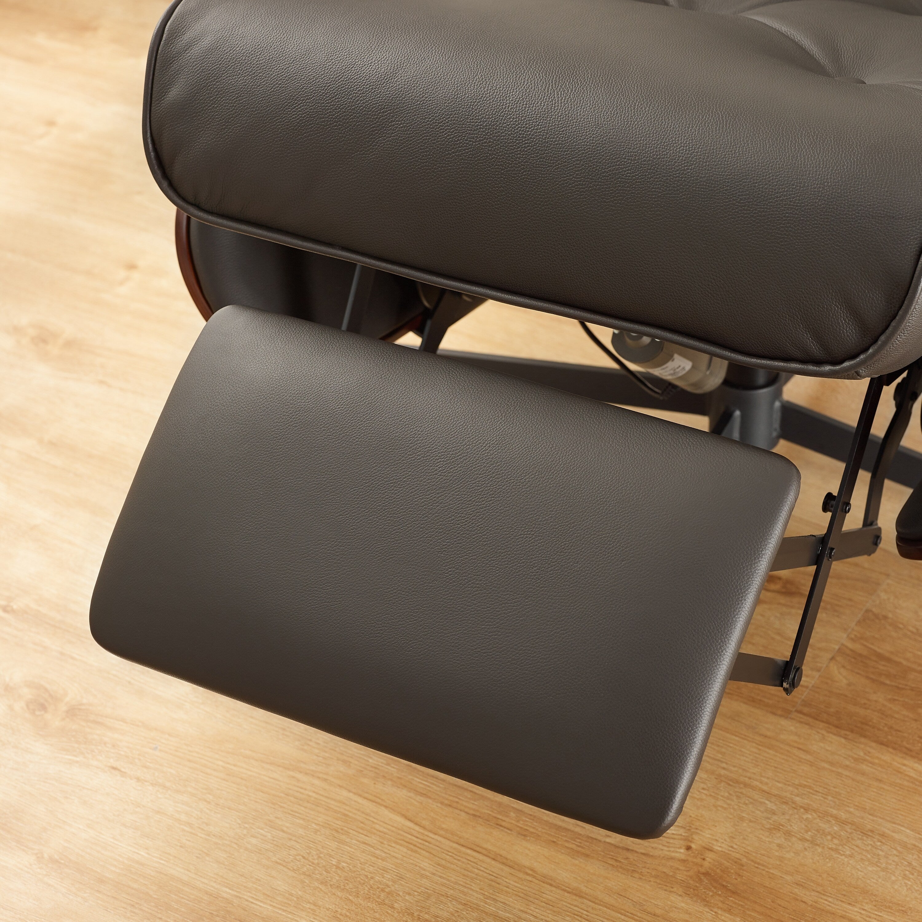 Fauteuil inclinable en cuir véritable Art Leon de style milieu du siècle moderne