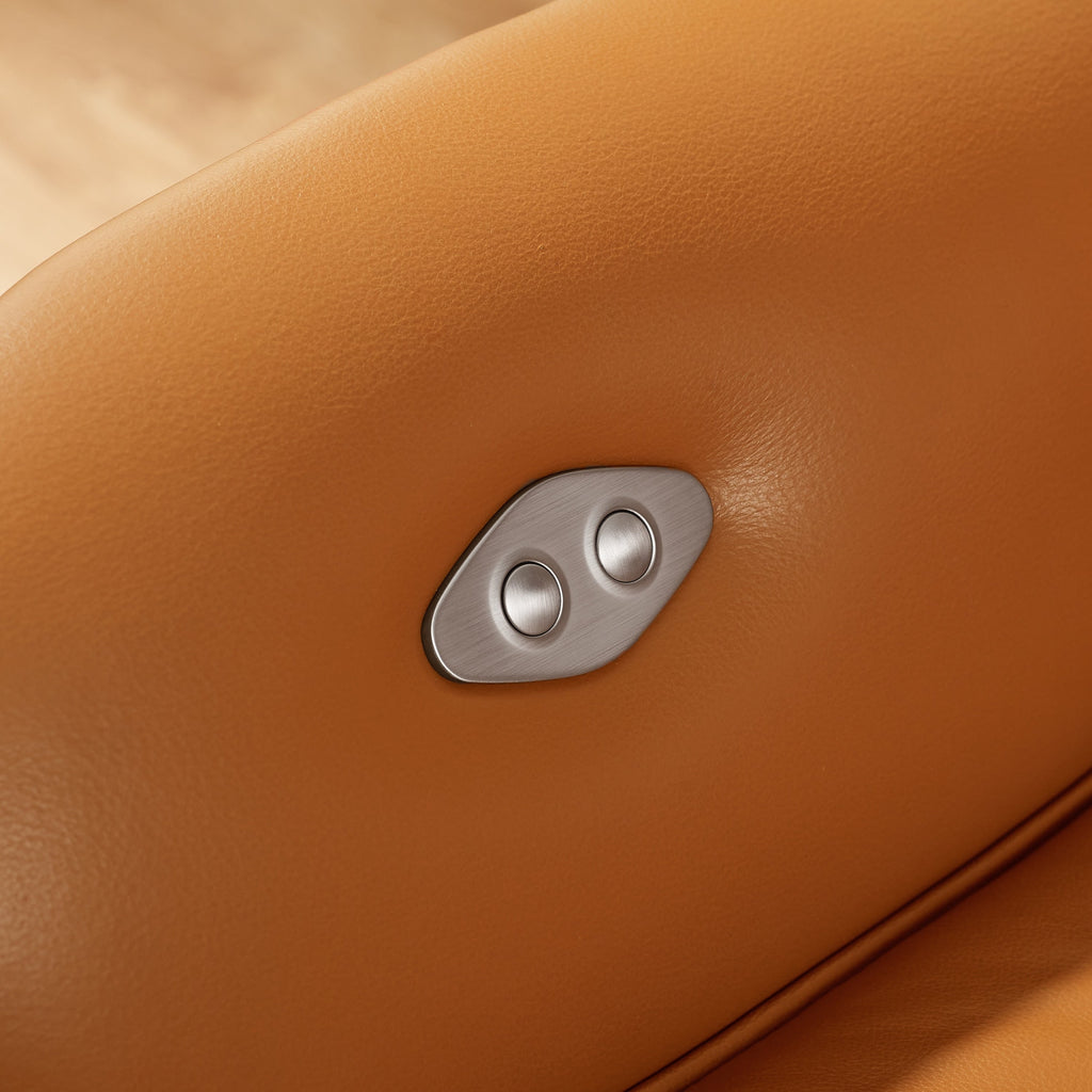 Fauteuil inclinable électrique pivotant en cuir pleine fleur Art Leon