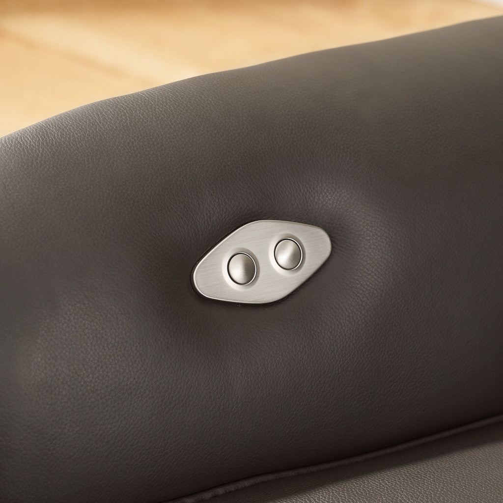 Fauteuil inclinable électrique pivotant en cuir pleine fleur Art Leon