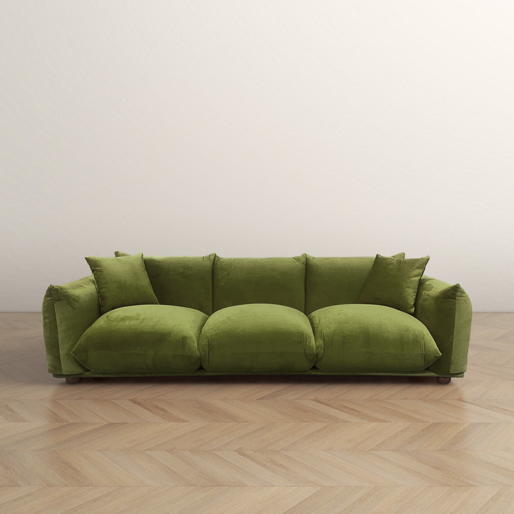 Canapé Arten de luxe en velours et boucle moderne du milieu du siècle