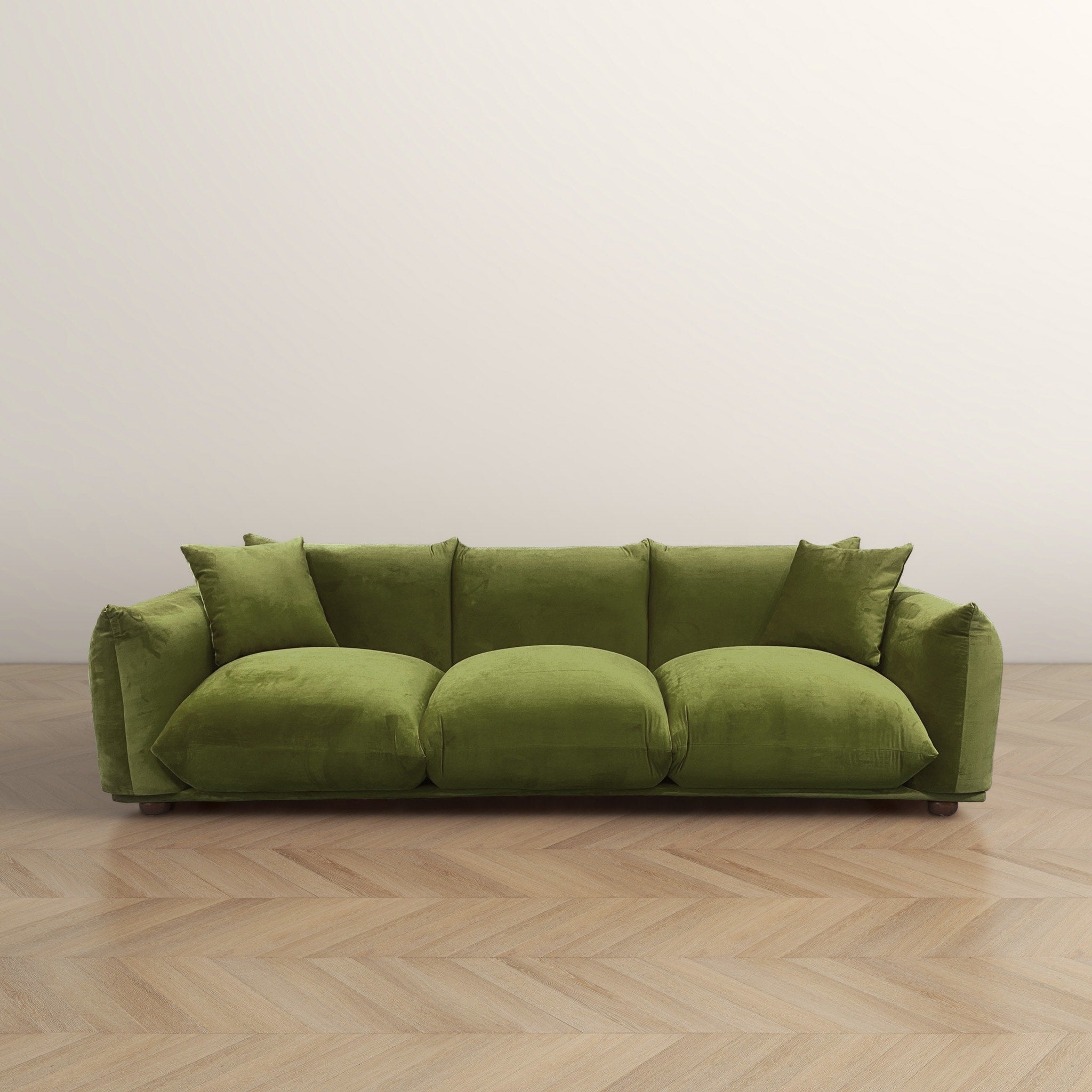 Canapé Arten de luxe en velours et boucle moderne du milieu du siècle