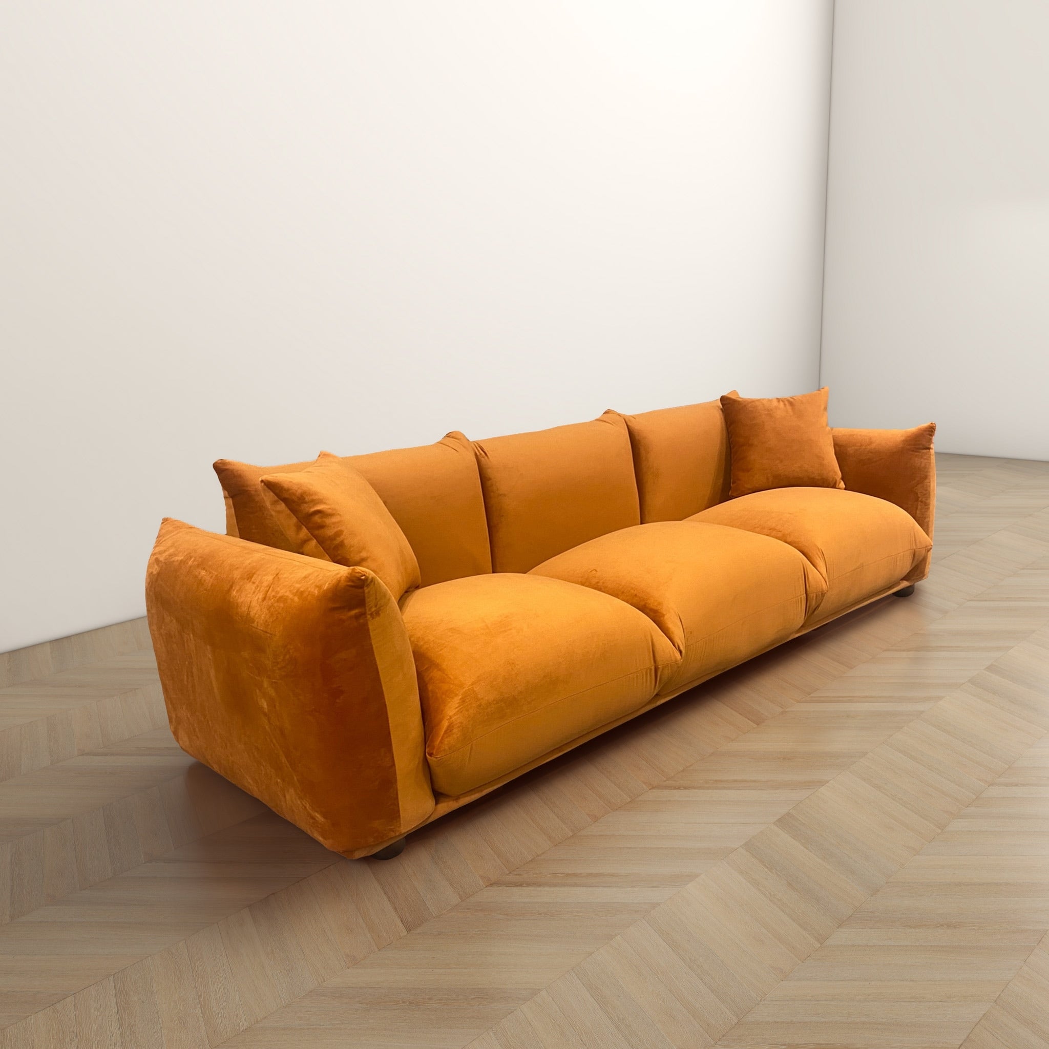 Canapé Arten de luxe en velours et boucle moderne du milieu du siècle