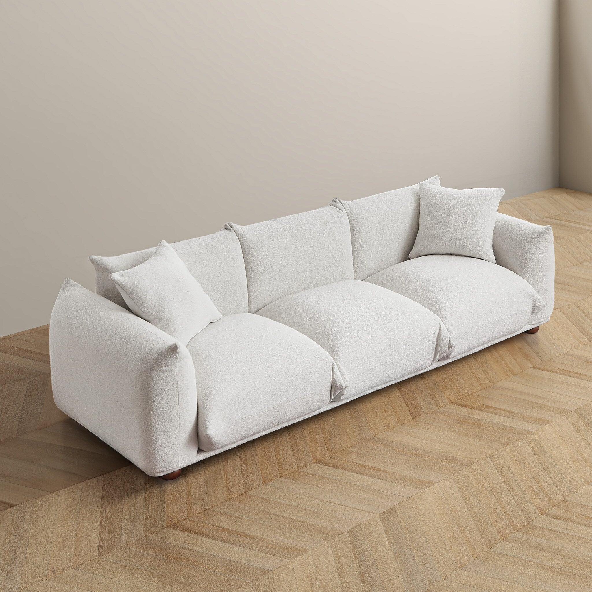 Canapé Arten de luxe en velours et boucle moderne du milieu du siècle