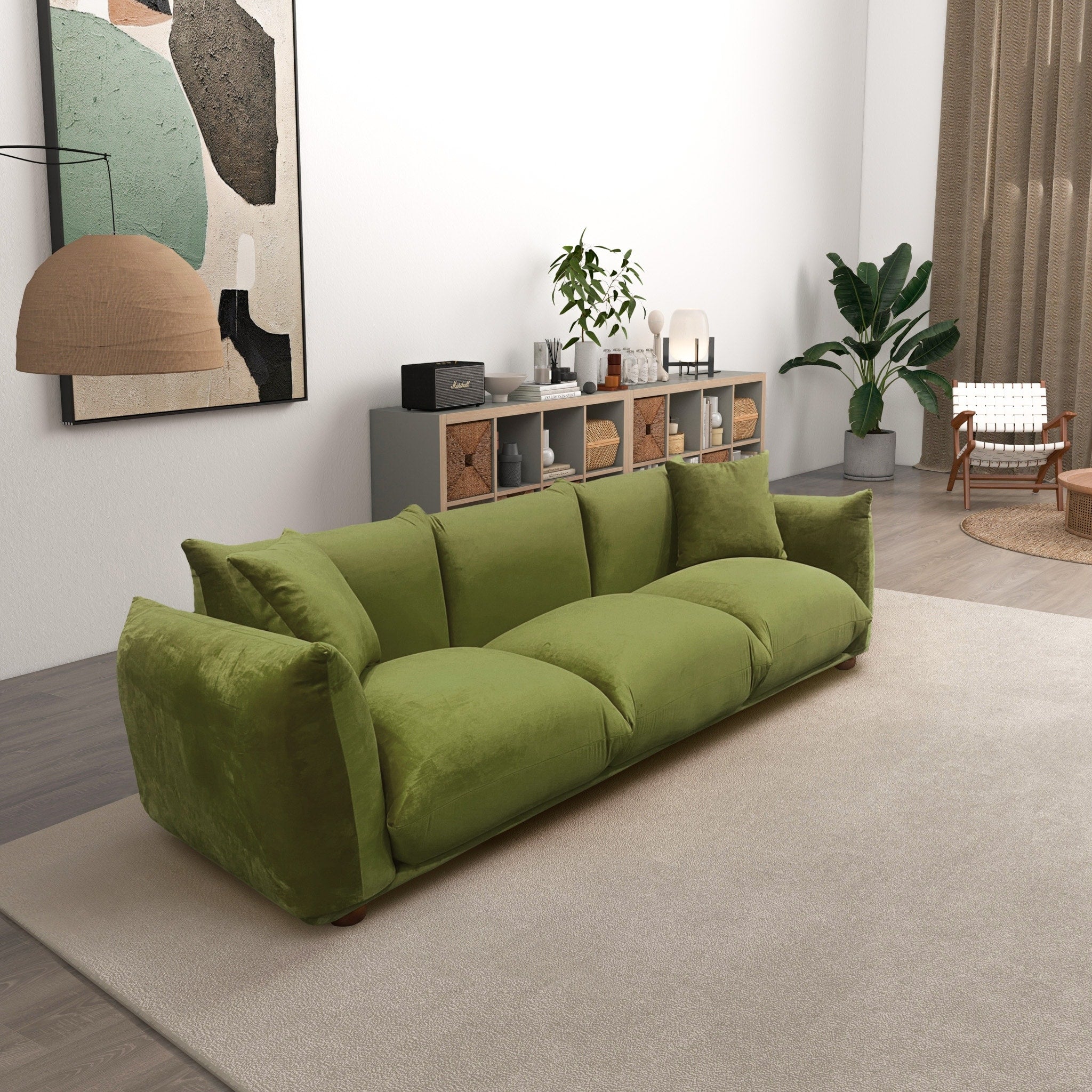 Canapé Arten de luxe en velours et boucle moderne du milieu du siècle