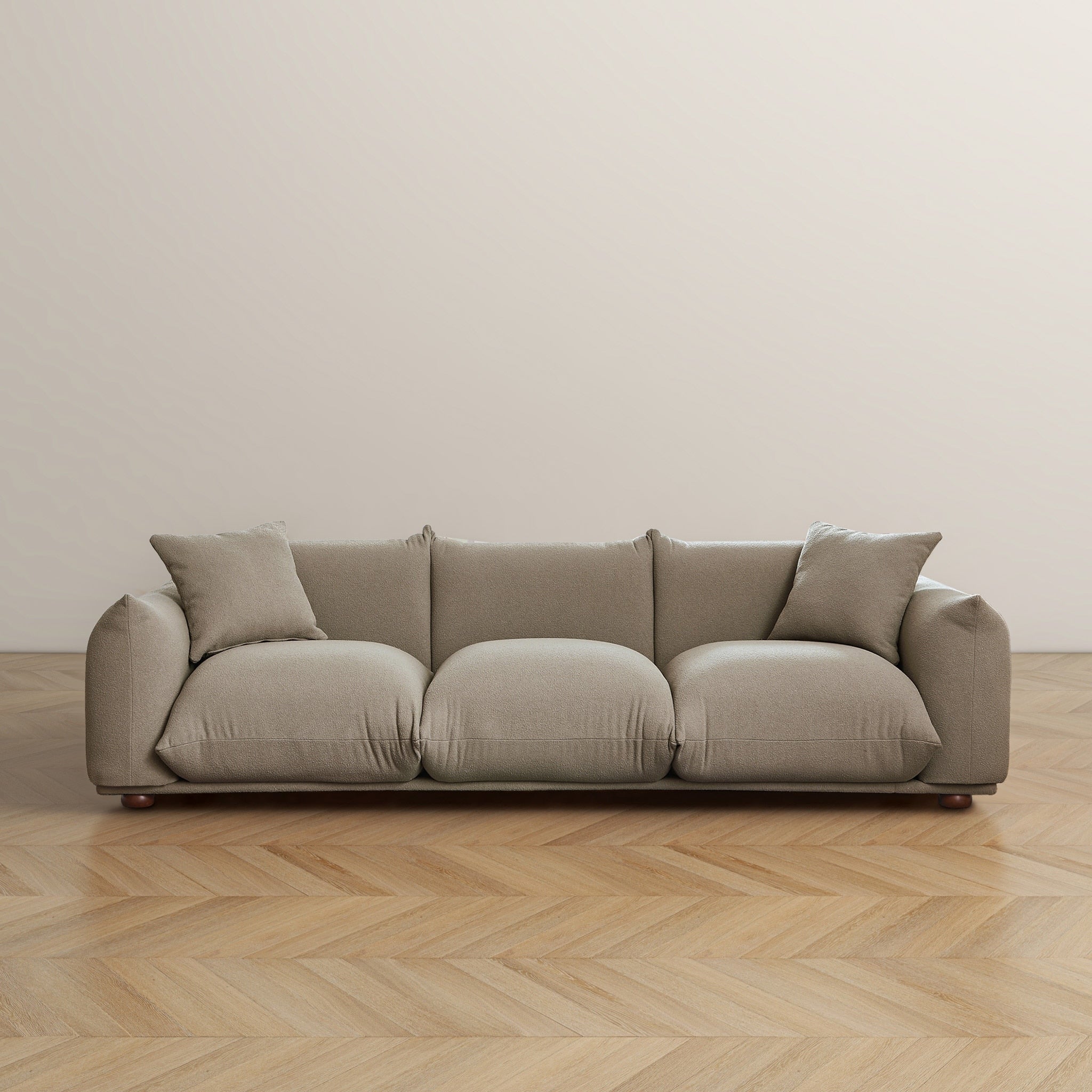 Canapé Arten de luxe en velours et boucle moderne du milieu du siècle