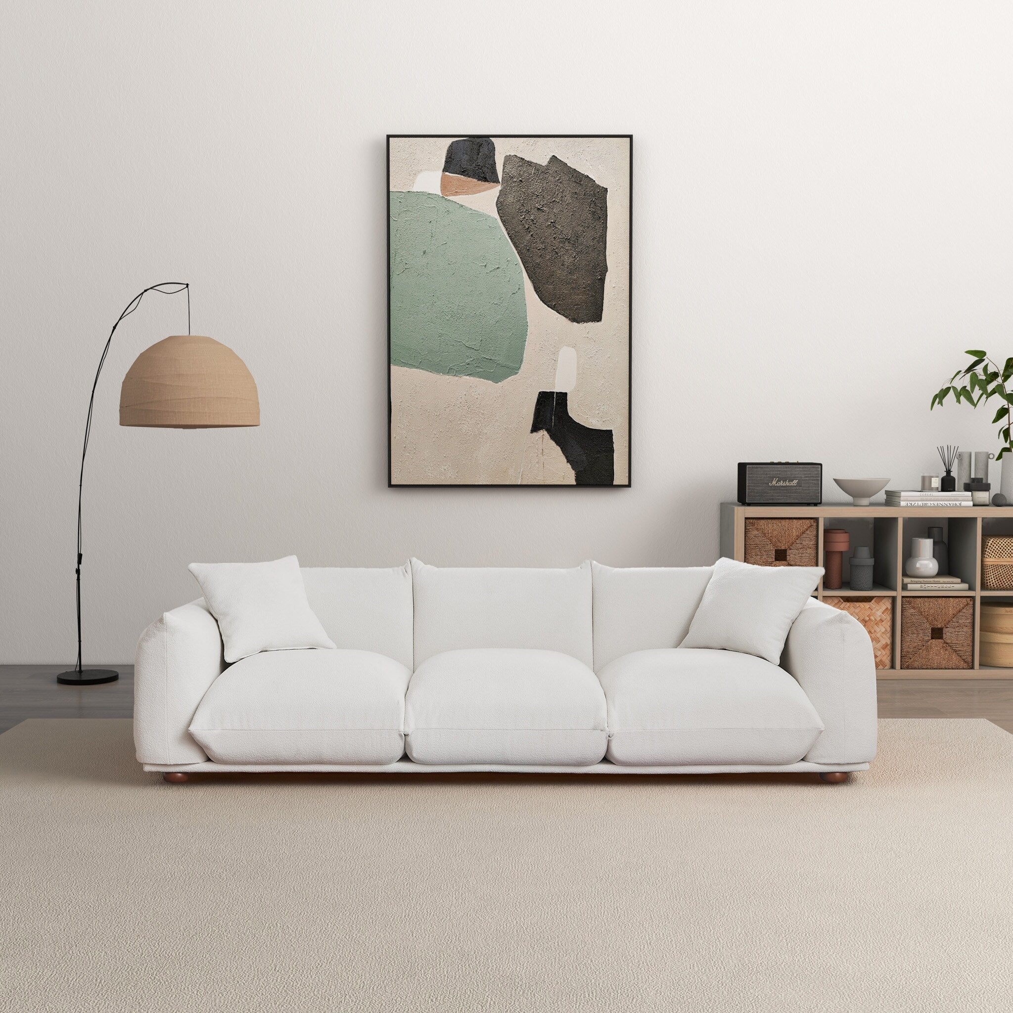 Canapé Arten de luxe en velours et boucle moderne du milieu du siècle