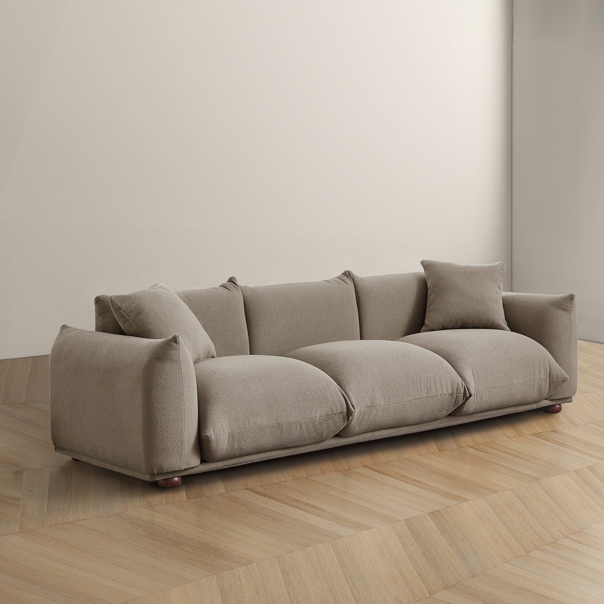 Canapé Arten de luxe en velours et boucle moderne du milieu du siècle