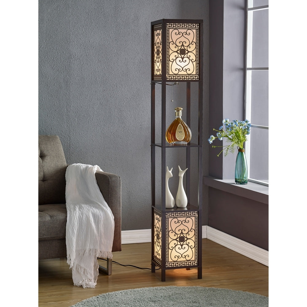 Lampadaire Copper Grove Arans Infinity Heart Shelf 64 pouces Espresso