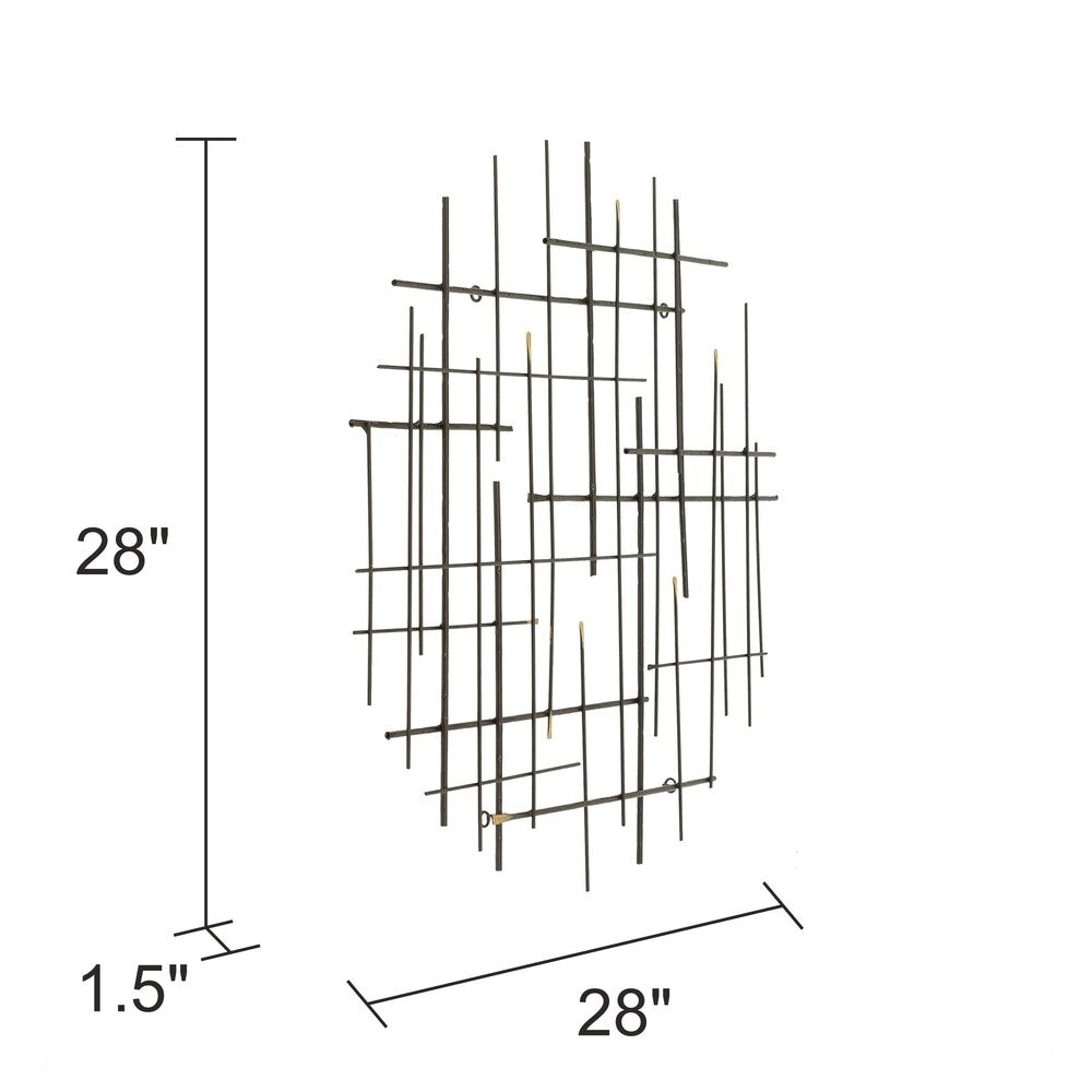 Décoration murale moderne en métal Carson Carrington Idakra - 28 H x 28 L x 1,5 P