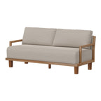 Canapé Asic, polyester beige, structure en pin massif marron camel, 175 cm