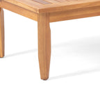 Ensemble de salon de jardin 4 places Aston de style Mid-Century Modern en acacia avec coussins par Christopher Knight Home