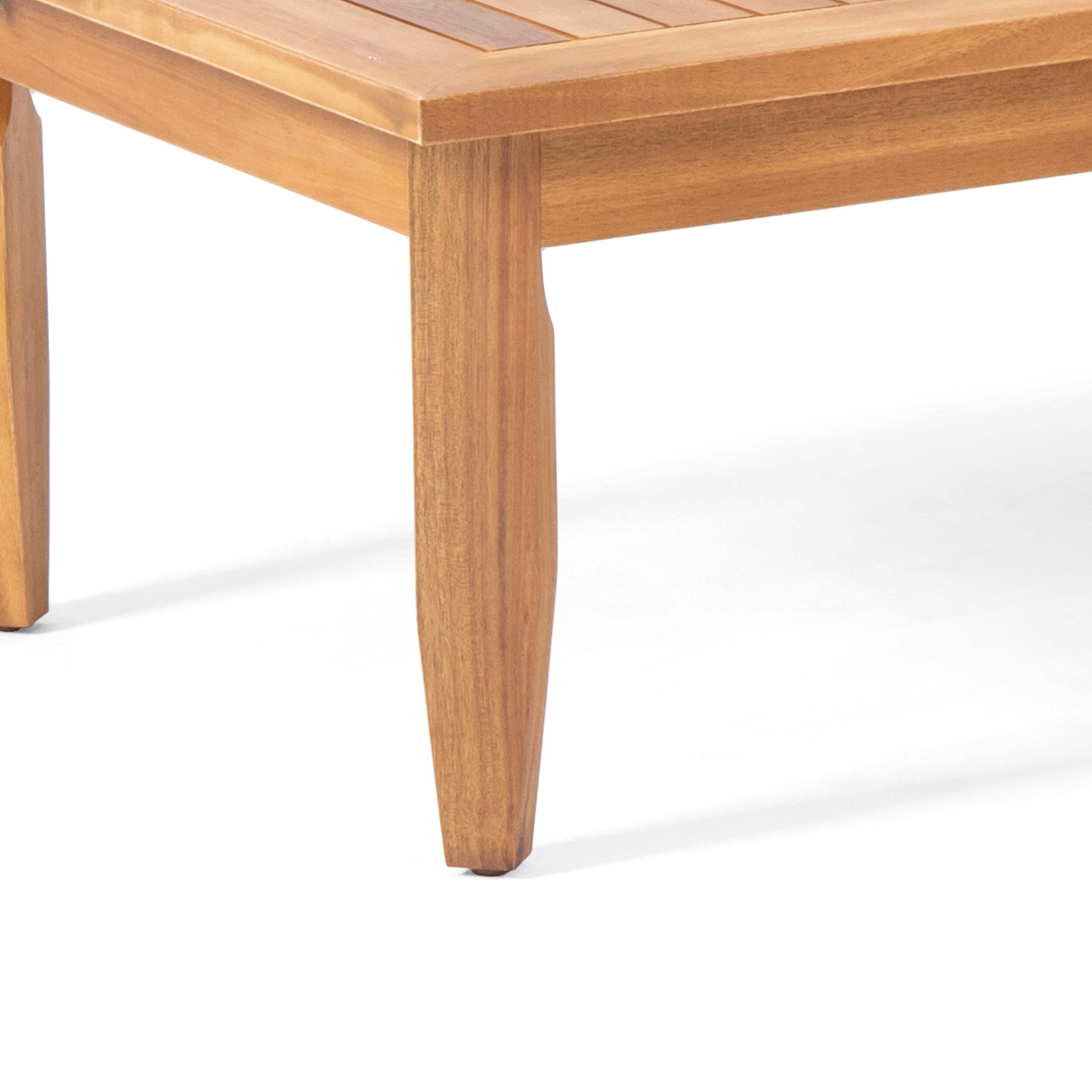 Ensemble de salon de jardin 4 places Aston de style Mid-Century Modern en acacia avec coussins par Christopher Knight Home