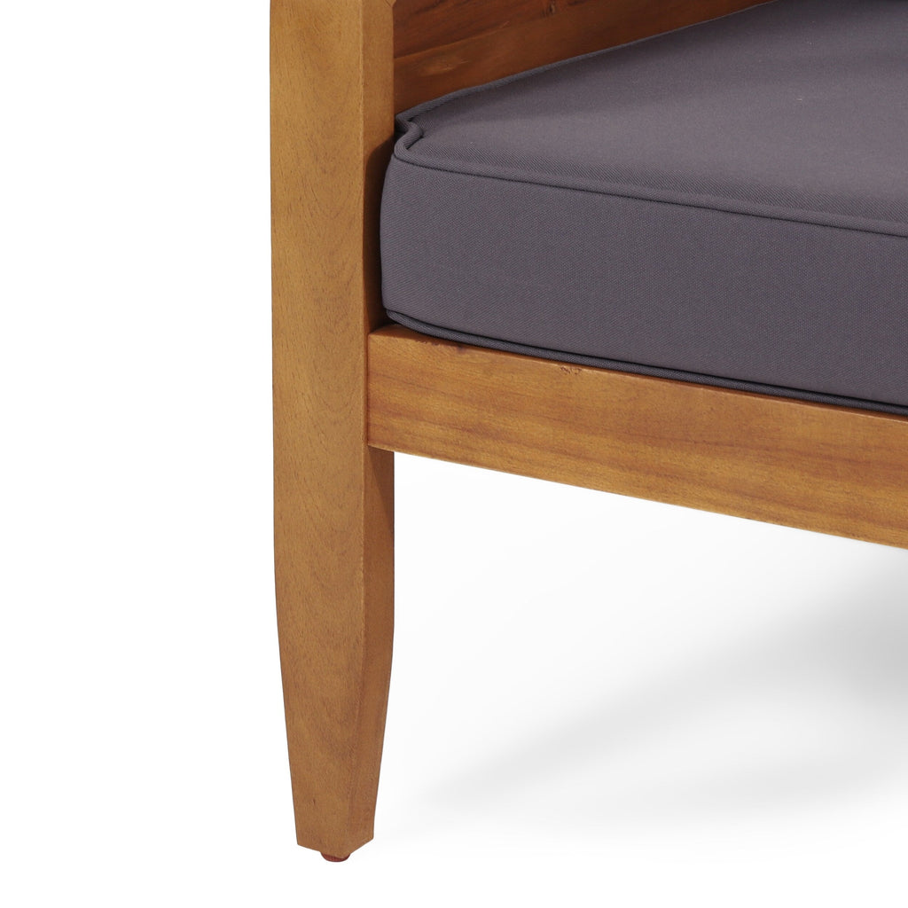 Ensemble de salon sectionnel en bois d'acacia Aston Outdoor de style milieu de siècle par Christopher Knight Home