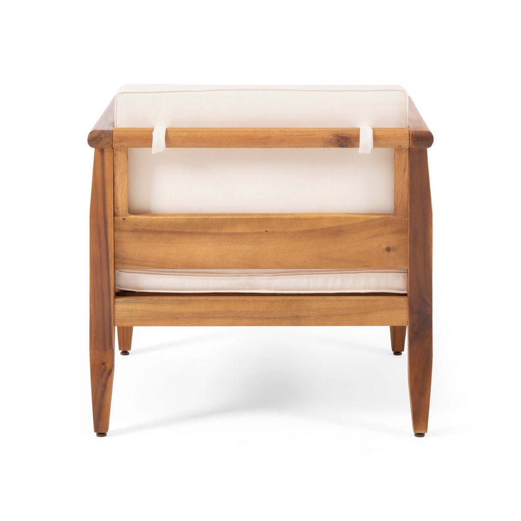 Fauteuils club d'extérieur modernes en acacia avec coussins Aston (lot de 2) par Christopher Knight Home