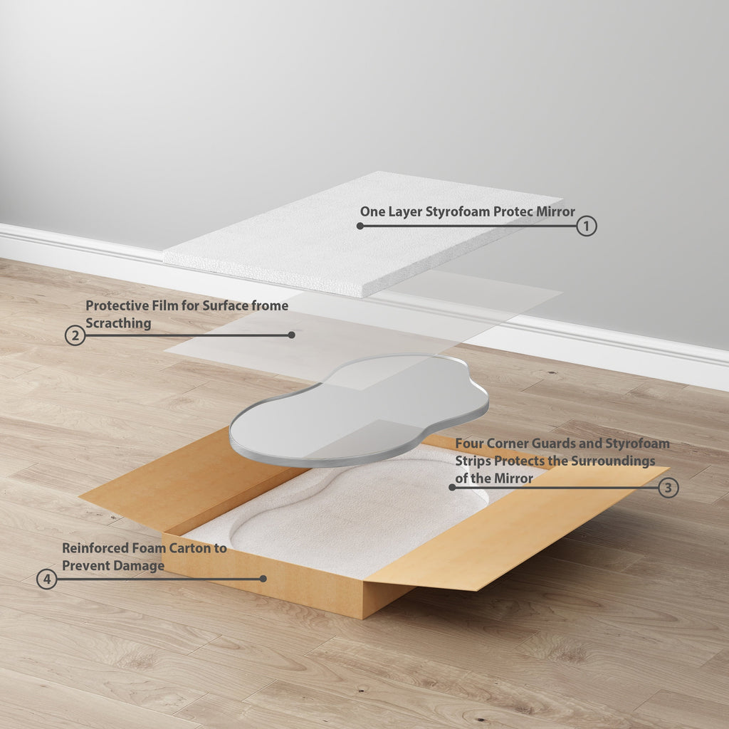 Miroir mural asymétrique ondulé antique