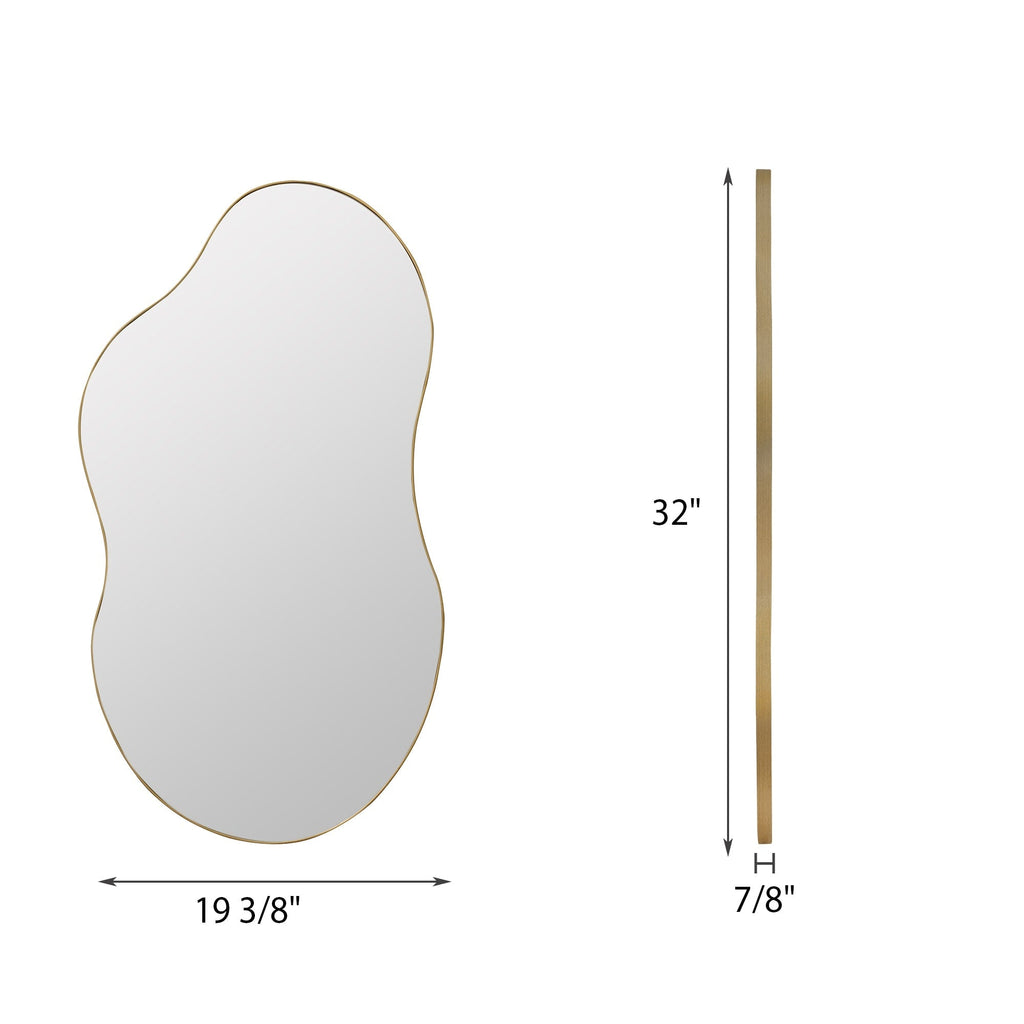 Miroir mural asymétrique ondulé antique