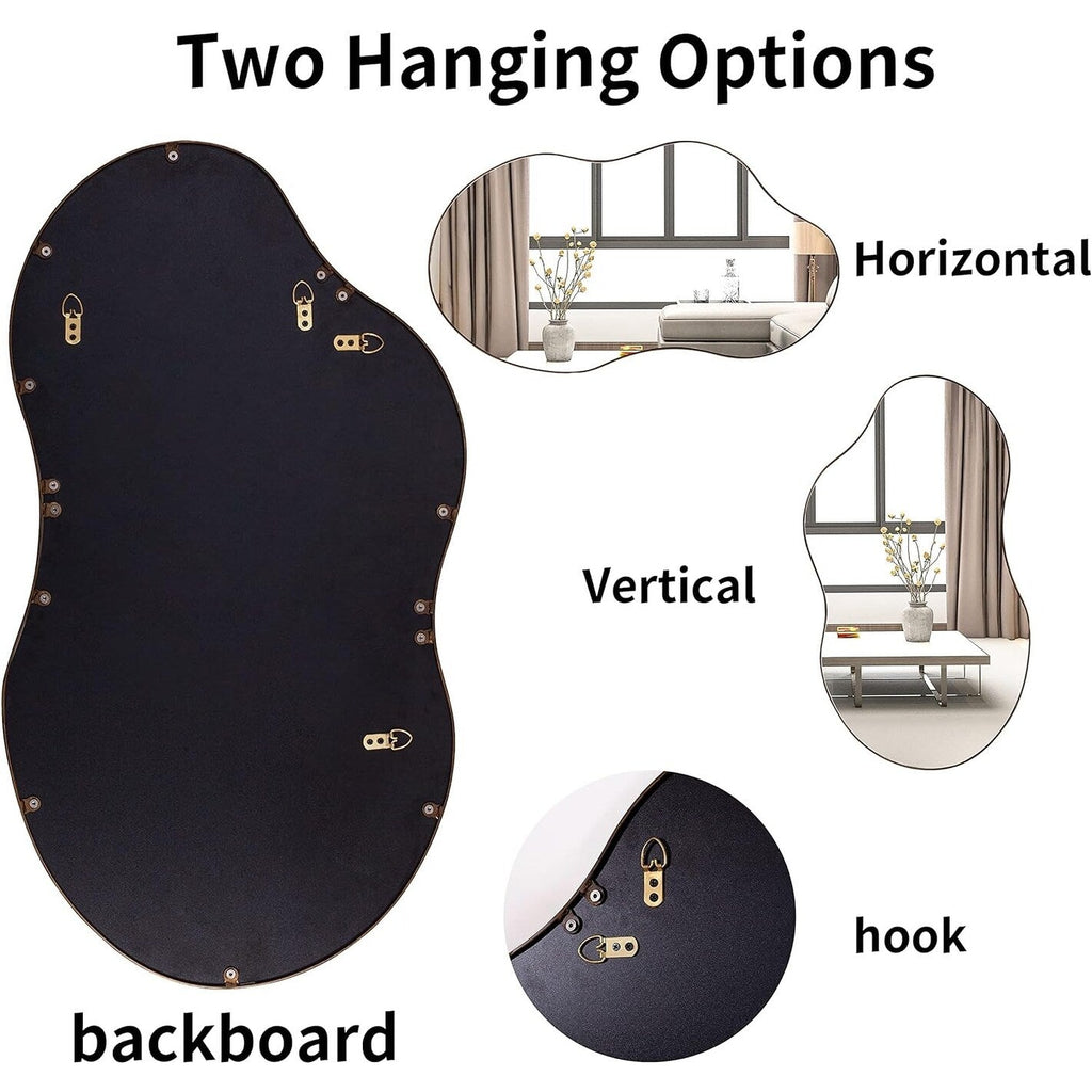 Miroir mural asymétrique ondulé antique