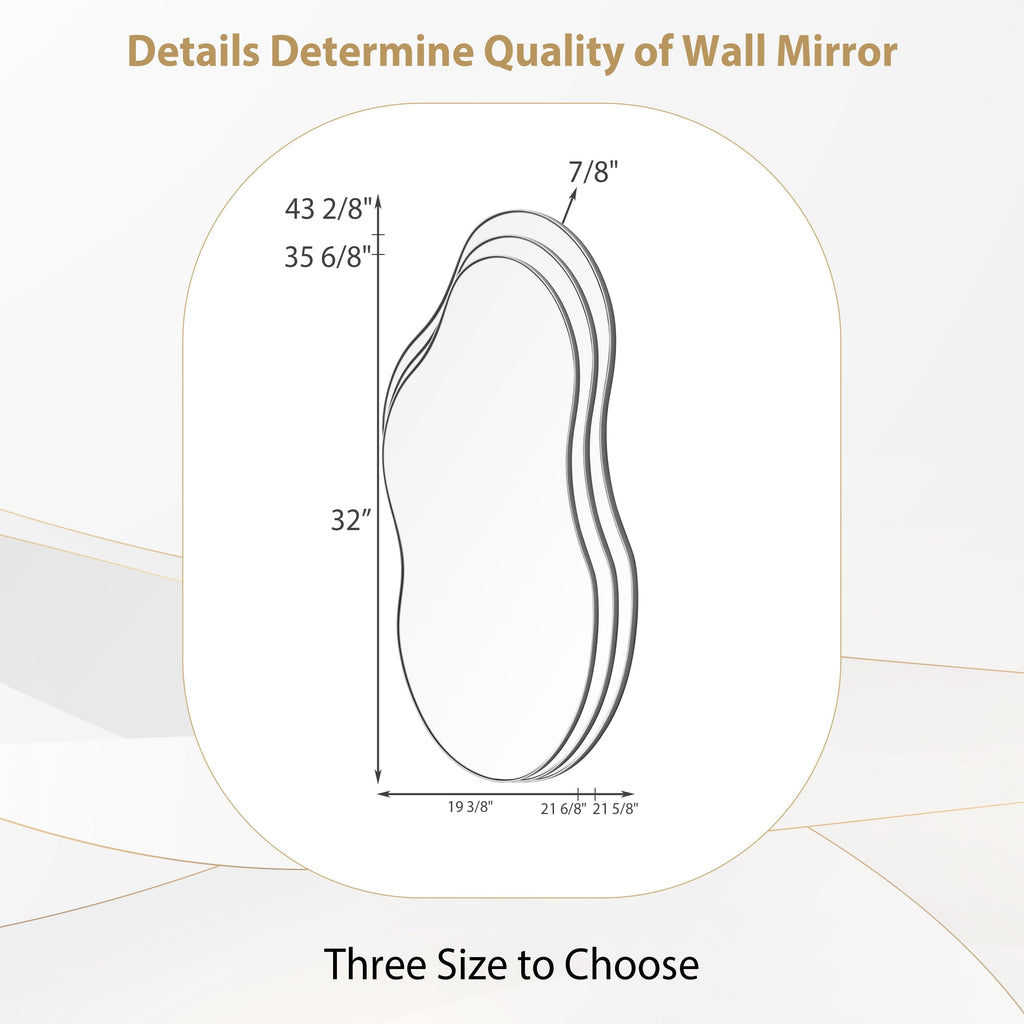 Miroir mural asymétrique ondulé antique