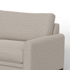 Canapé Ata, polyester beige, 2 coussins, structure en bois massif marron, 218 cm