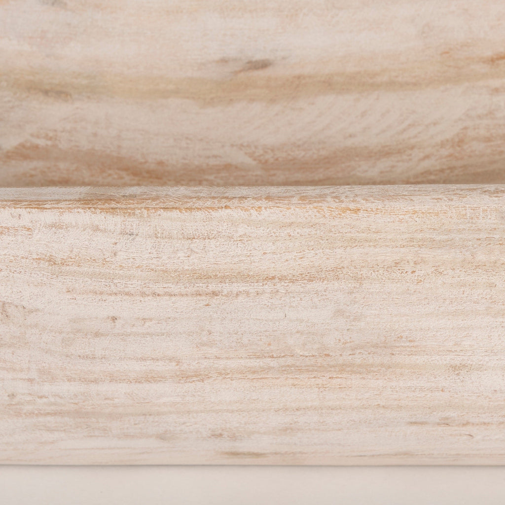 Bol oblong extra large Athena en bois récupéré noir-brun - 26,0 L x 10,0 l x 7,0 H