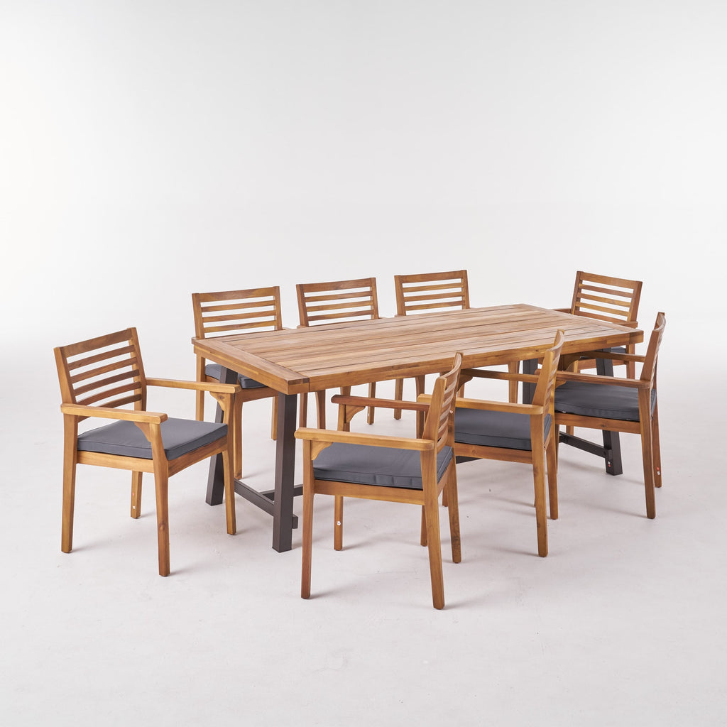 Ensemble de salle à manger d'extérieur Atlantic 8 places en bois d'acacia par Christopher Knight Home