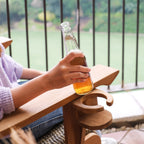 Ensemble de 4 chaises Adirondack d'extérieur rembourrées en teck Cambridge Casual Auburn