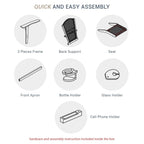 Ensemble de 4 chaises Adirondack d'extérieur rembourrées en teck Cambridge Casual Auburn