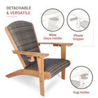 Ensemble de 5 chaises Adirondack d'extérieur rembourrées en teck Cambridge Casual Auburn